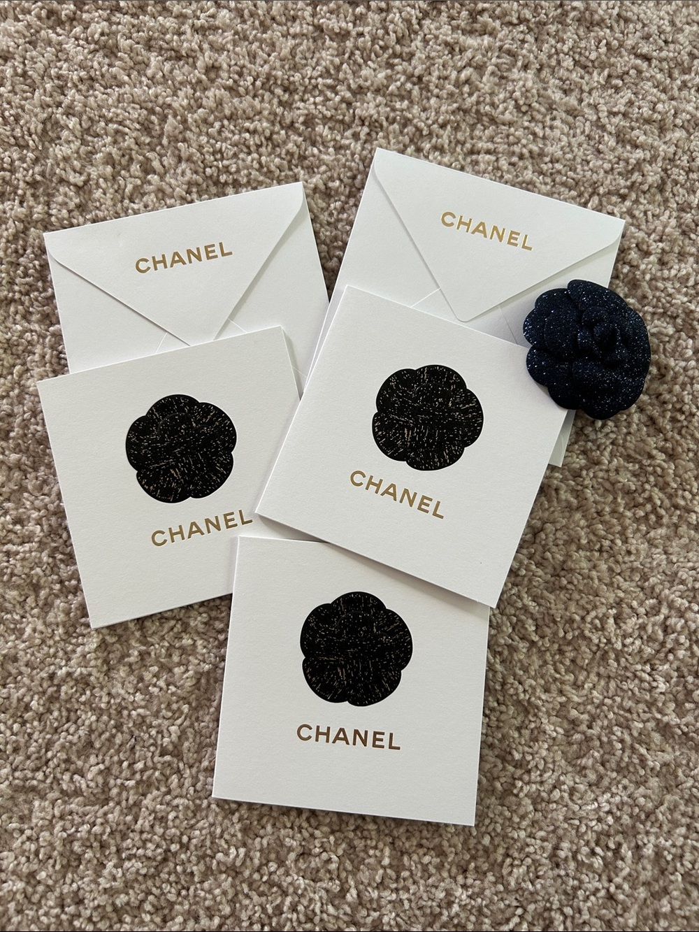 Chanel blank cards & camellia